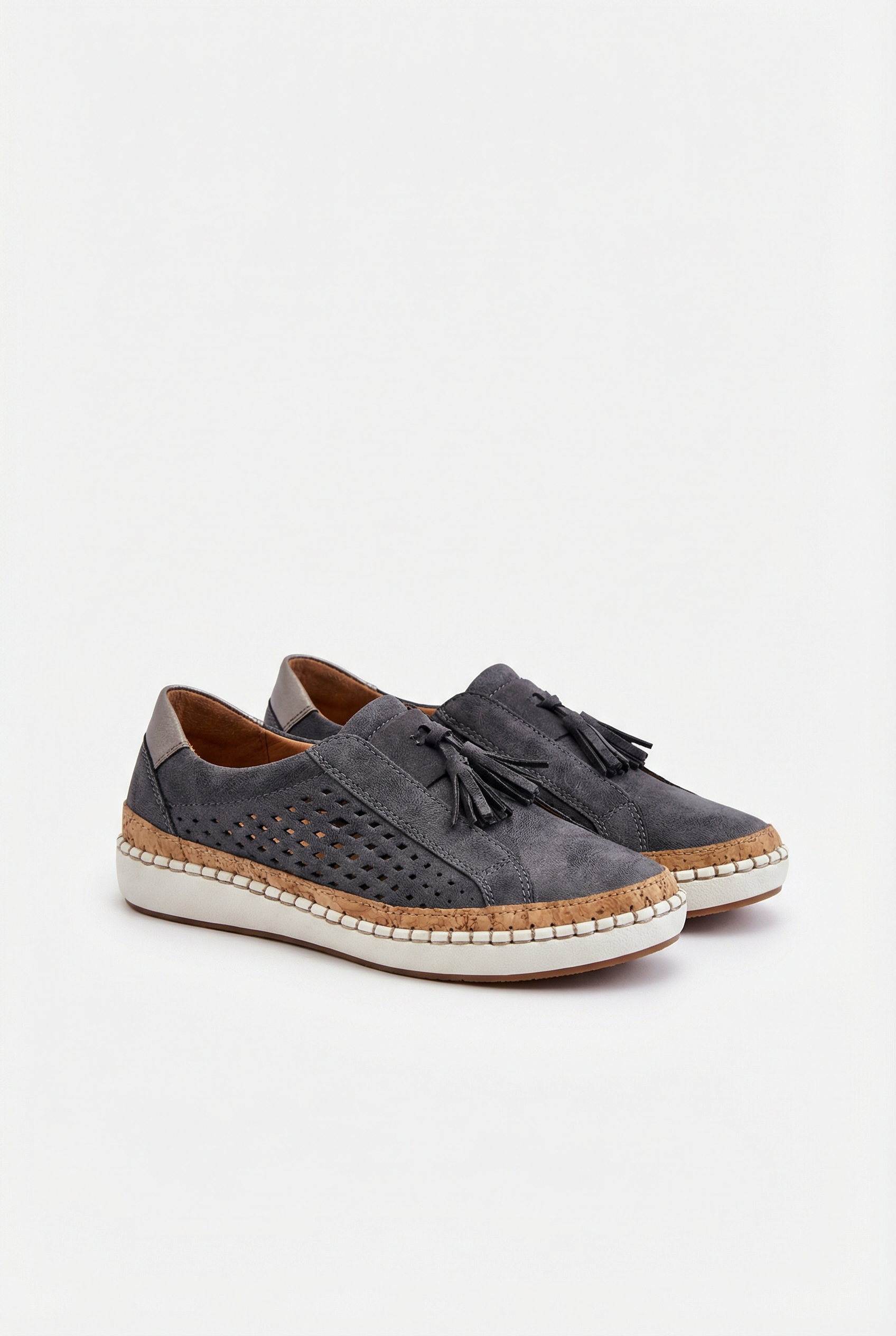 Women's Slip-On Shoes Vegan Leather Perforated Casual