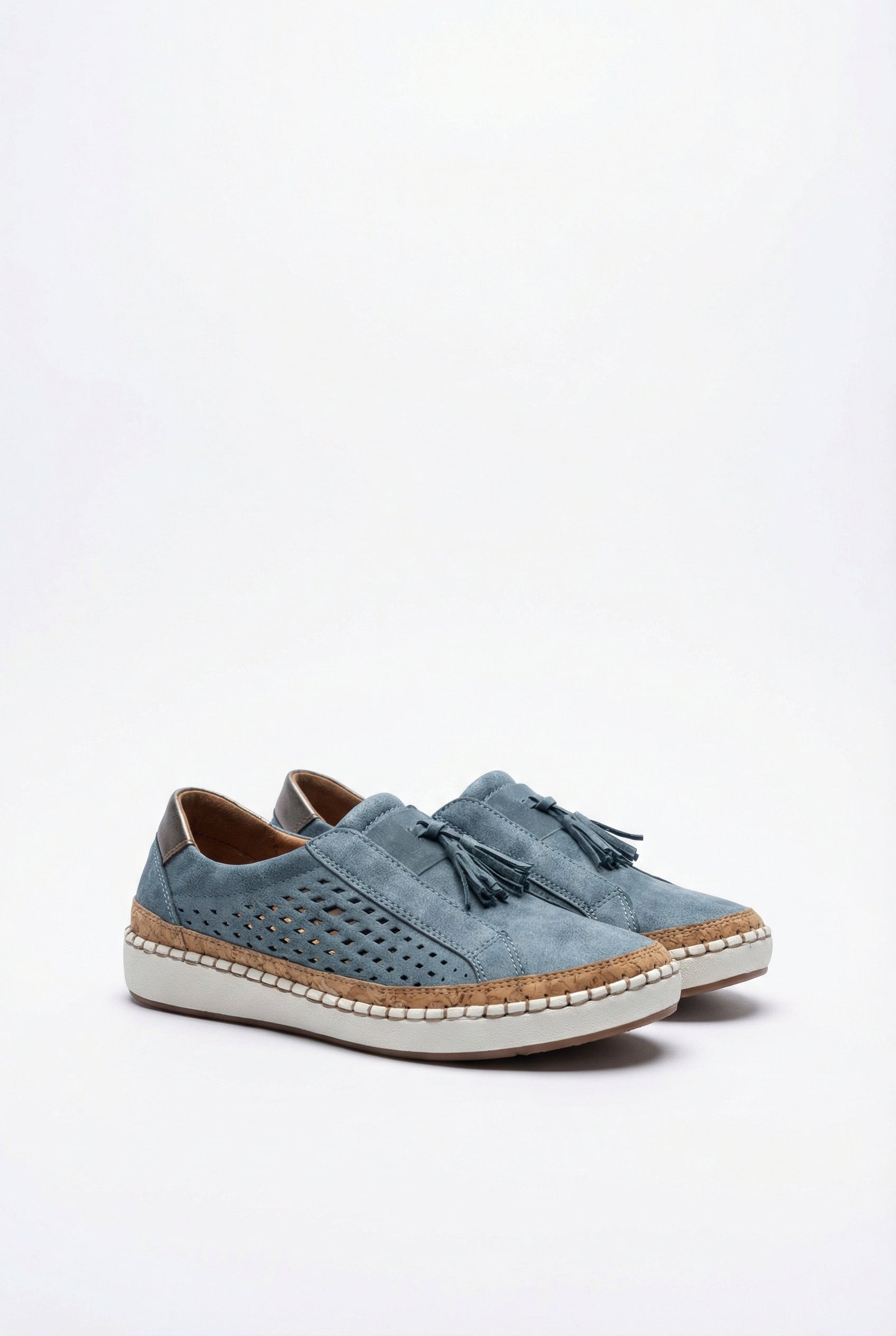 Women's Slip-On Shoes Vegan Leather Perforated Casual