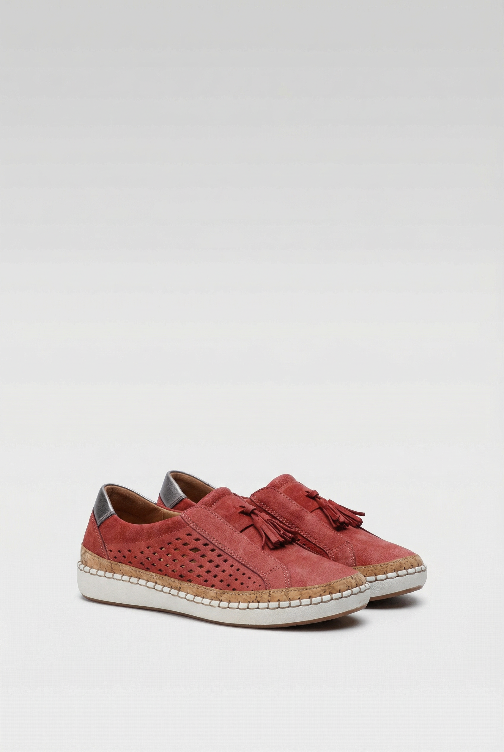 Women's Slip-On Shoes Vegan Leather Perforated Casual