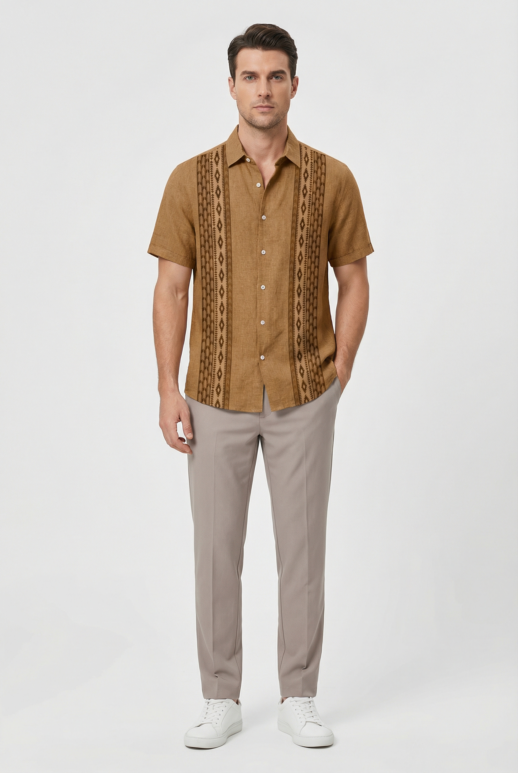 Men's Shirt Floral Print Short Sleeve Casual Fit