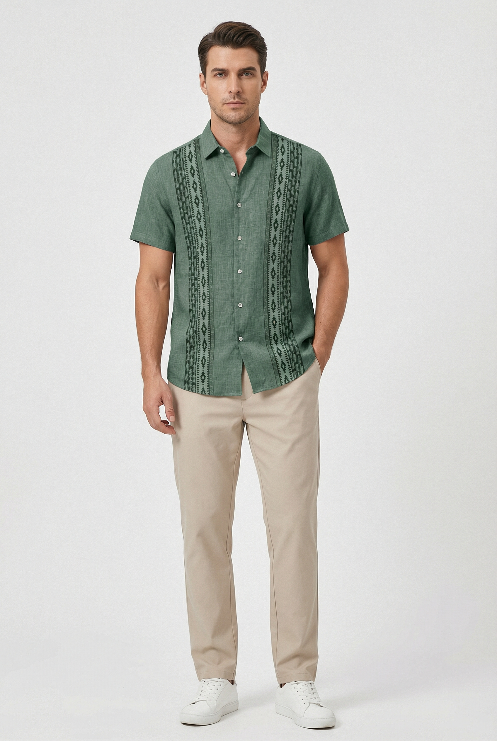 Men's Shirt Floral Print Short Sleeve Casual Fit