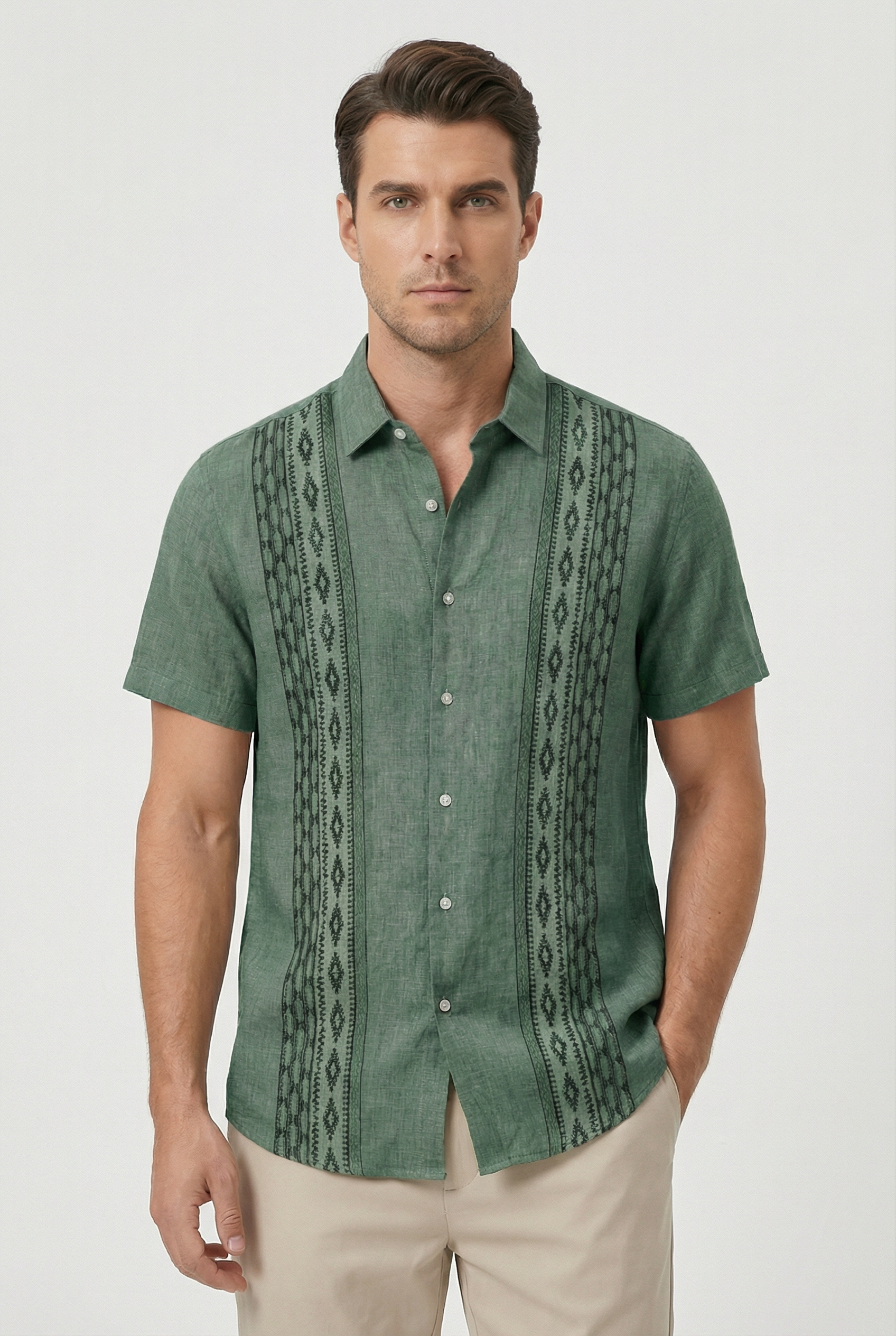 Men's Shirt Floral Print Short Sleeve Casual Fit