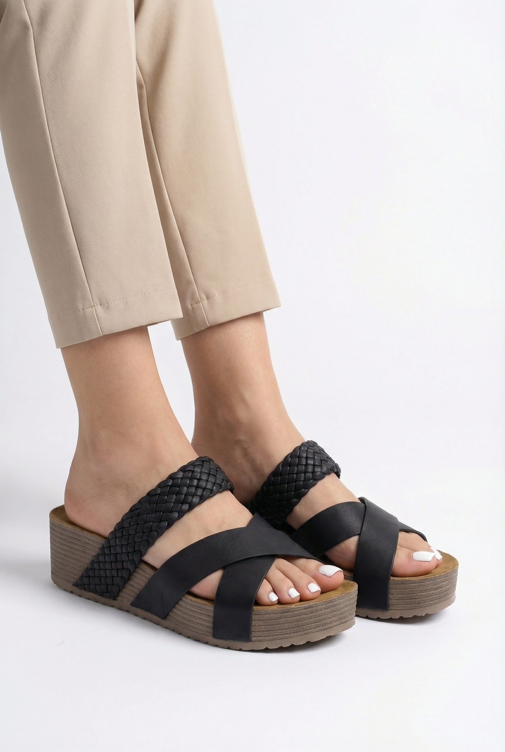 Women's Sandals Lightweight Fabric Ergonomic Support Open Toe Casual Design