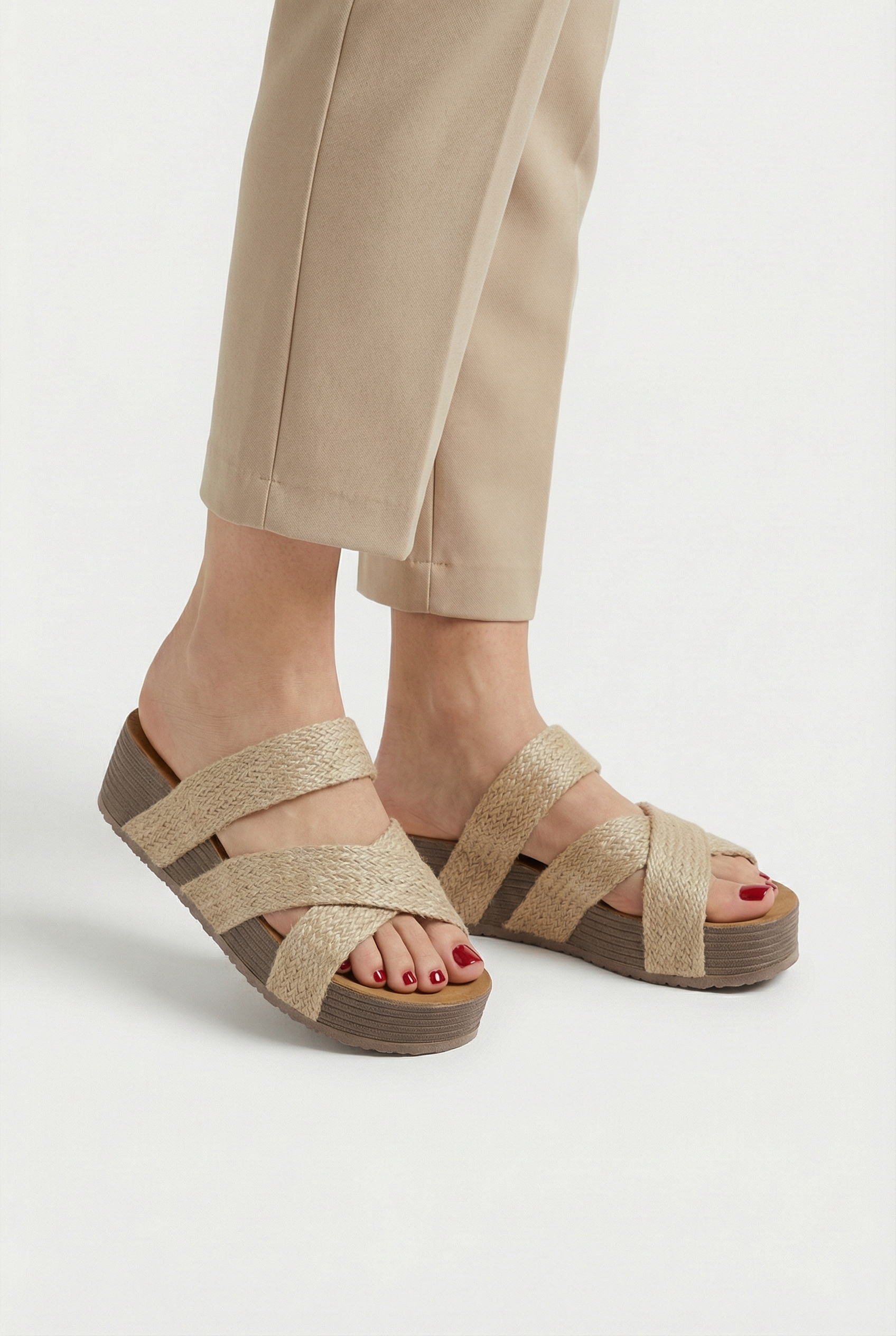 Women's Sandals Lightweight Fabric Ergonomic Support Open Toe Casual Design