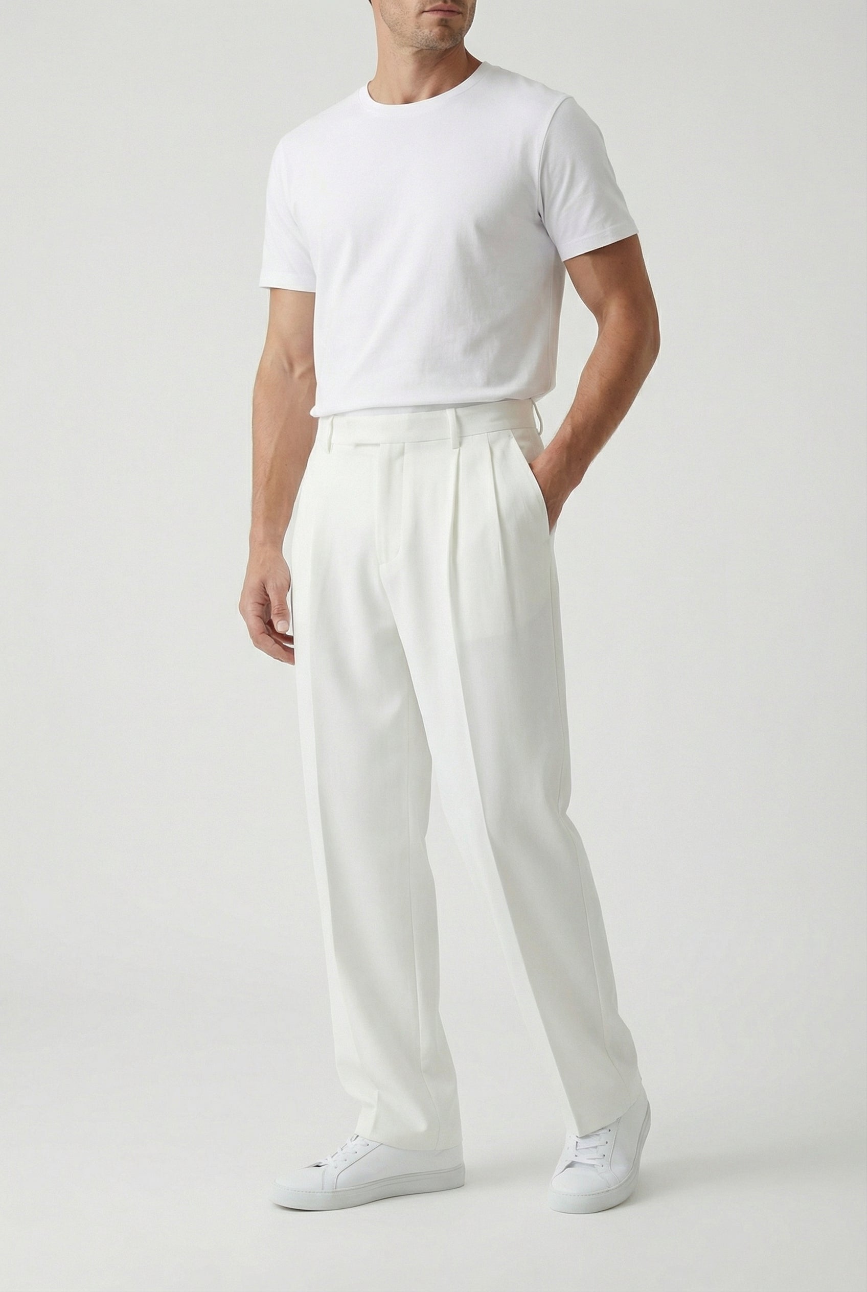 Men's Fitted Trousers Tailored Elegant Style