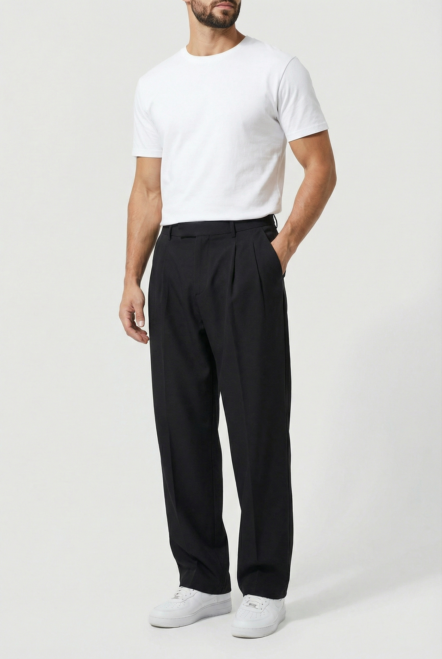 Men's Fitted Trousers Tailored Elegant Style