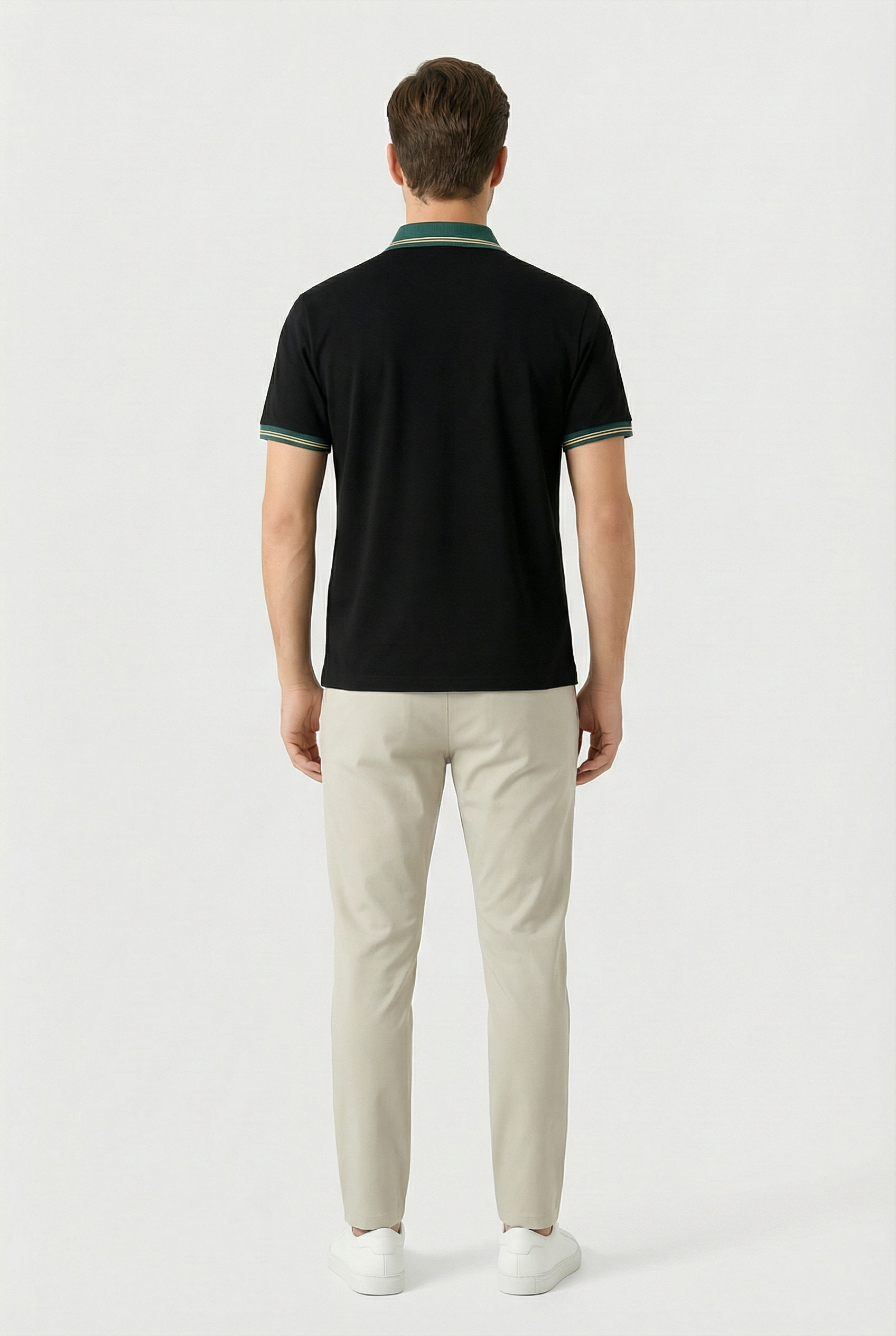Men's Polo Shirt Cotton Breathable Stretch Fit Button-Up Design
