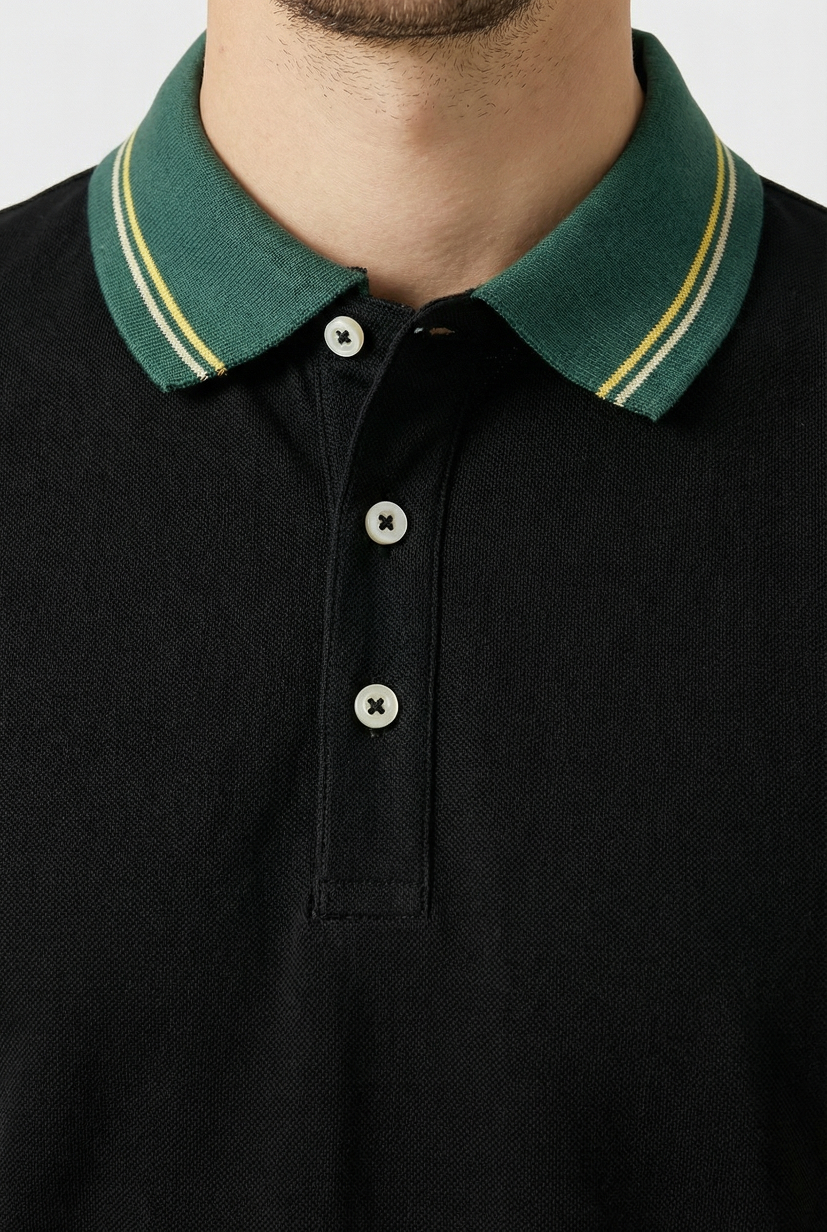 Men's Polo Shirt Cotton Breathable Stretch Fit Button-Up Design