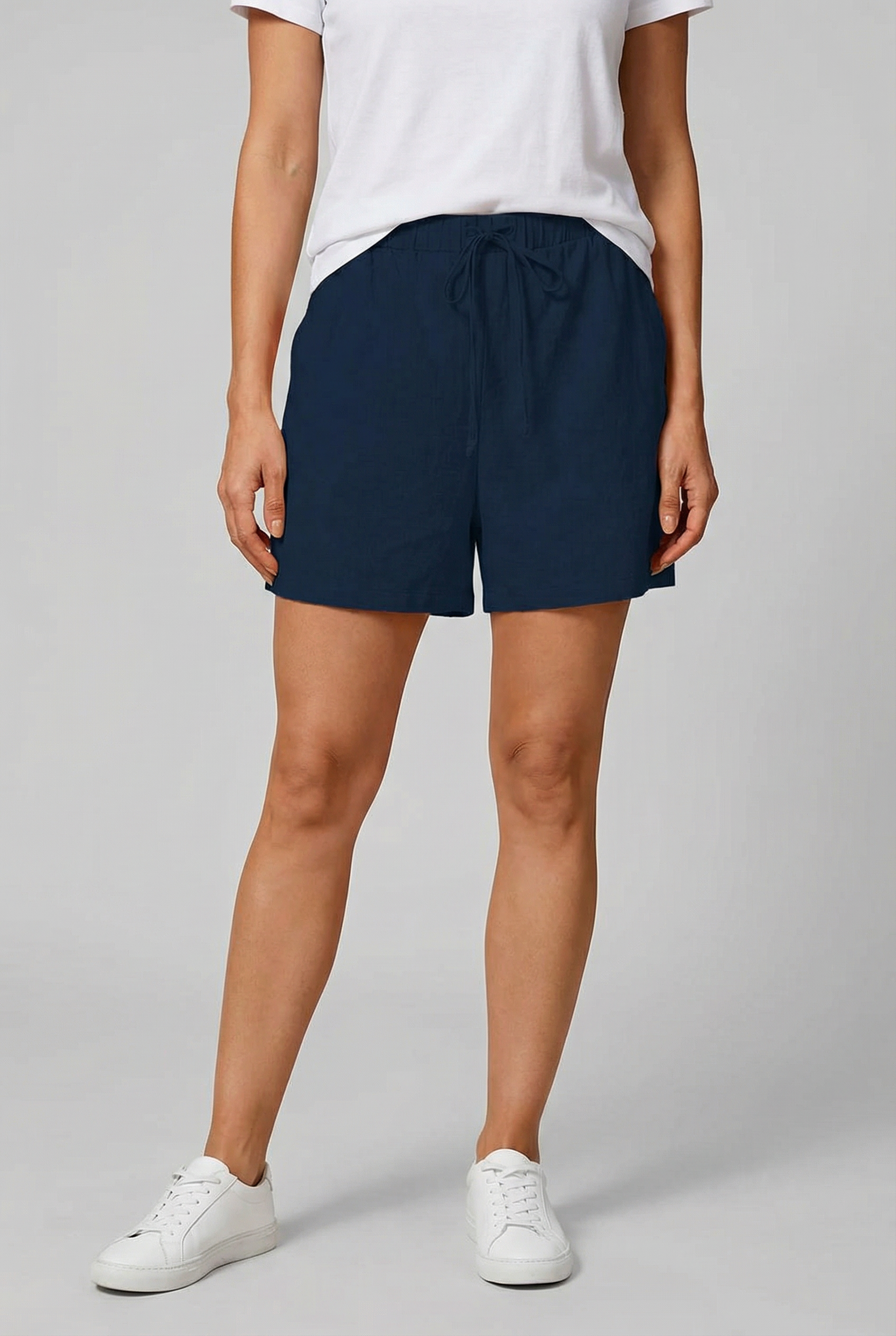 Women's Shorts Cotton-Linen Blend Loose Fit Drawstring Casual Outdoor