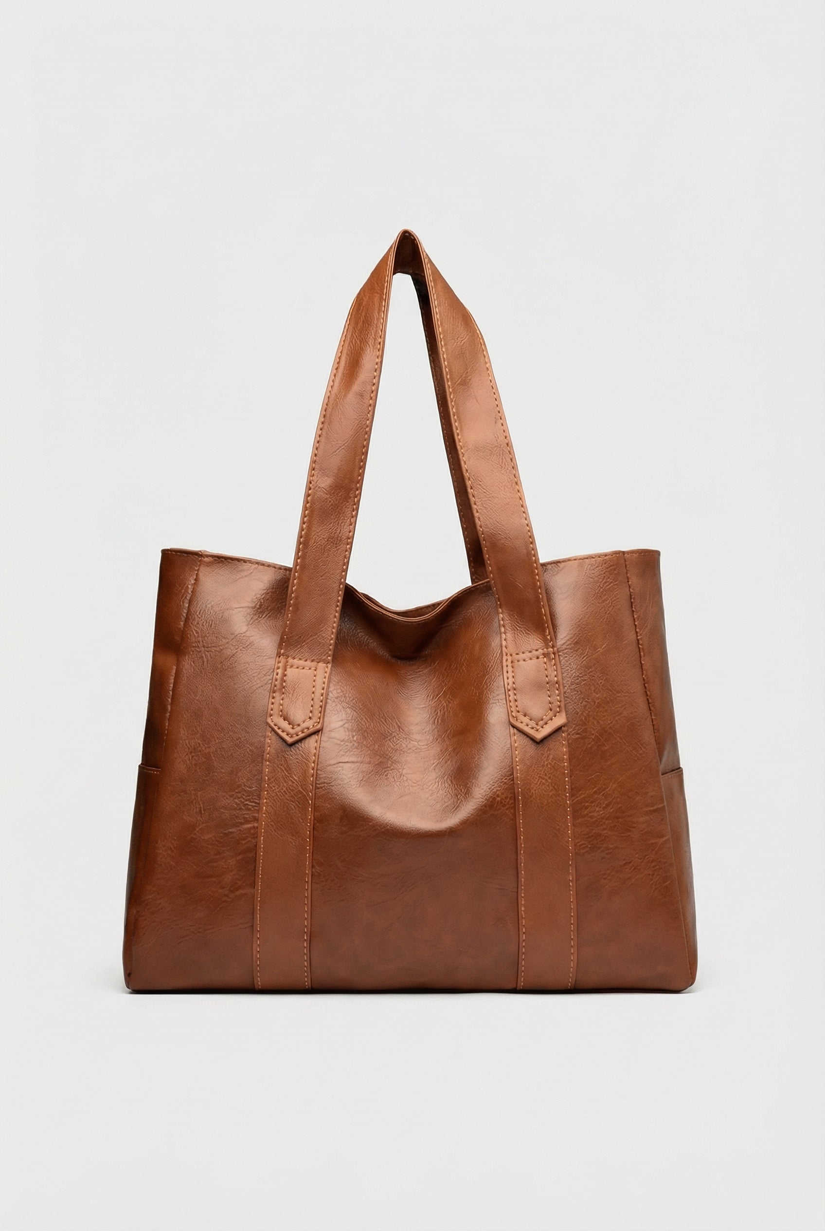 Women's Tote Bag Vegan Leather Spacious Open-Top Dual Strap Design