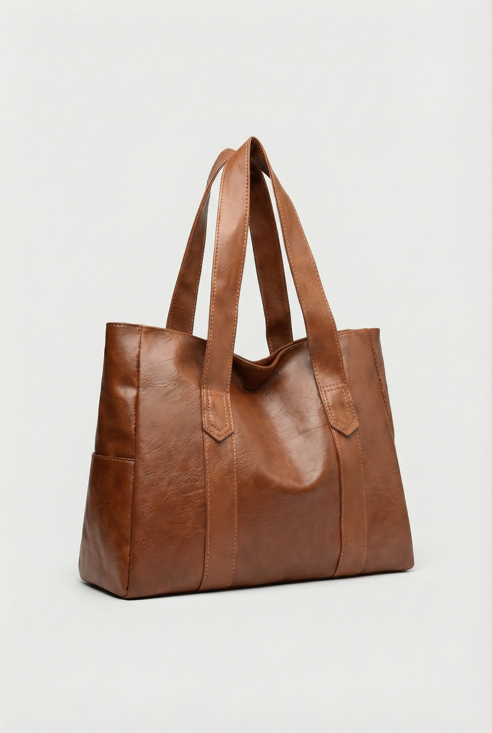 Women's Tote Bag Vegan Leather Spacious Open-Top Dual Strap Design