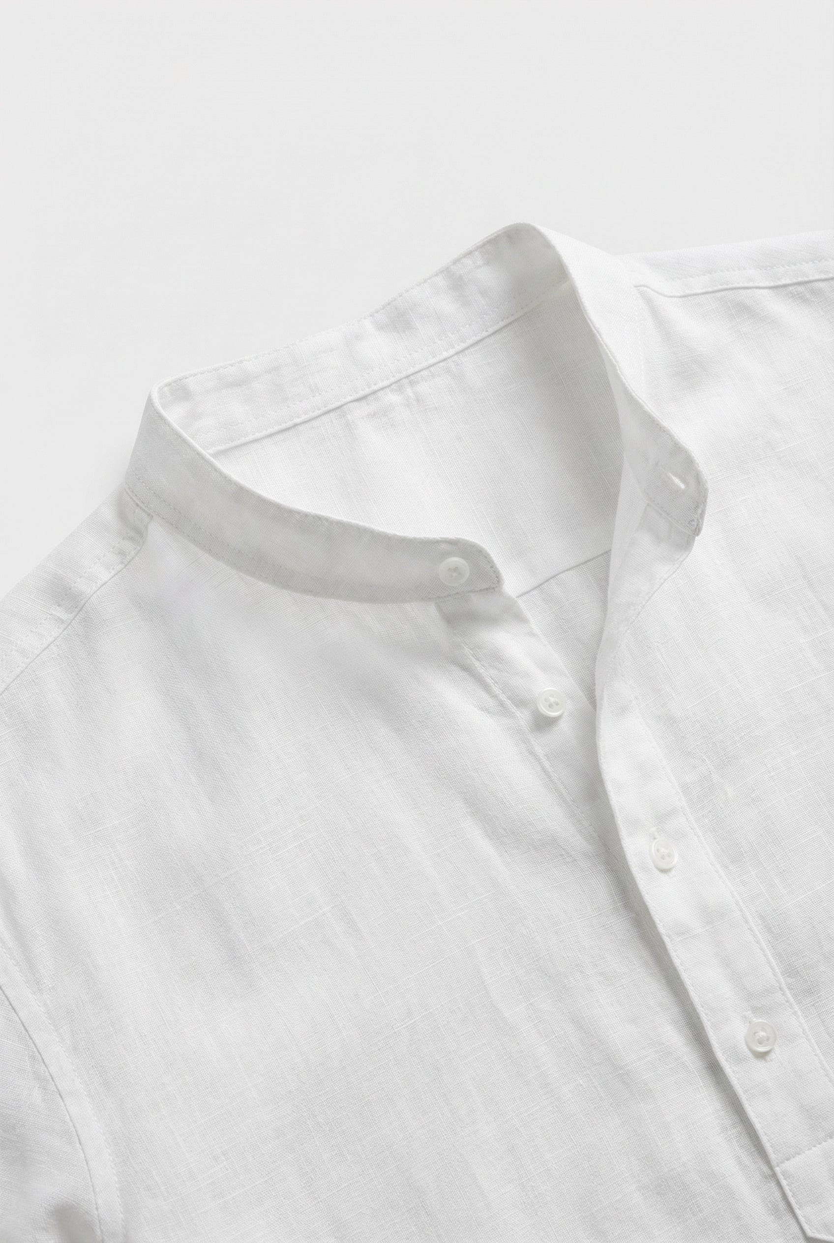 Men's Shirt Lightweight Linen Relaxed Fit Mandarin Collar Casual
