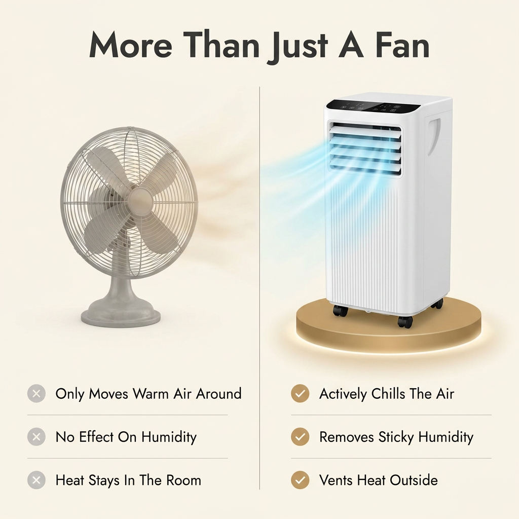 7000 BTU Portable Air Conditioner Dehumidifier Fan