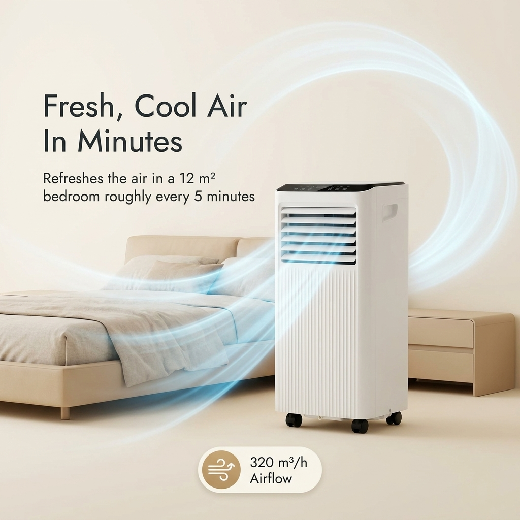 Portable 7000 BTU Air Conditioner Unit with Dehumidifier & 24H Timer