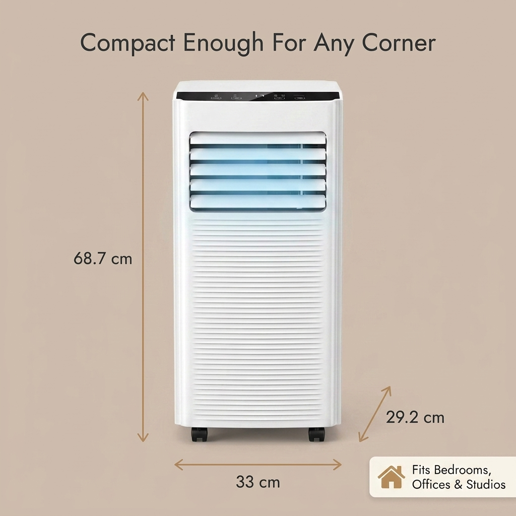 Bedroom Air Conditioner – Small Portable 9000 BTU Air Con with 24H Timer & Window Kit