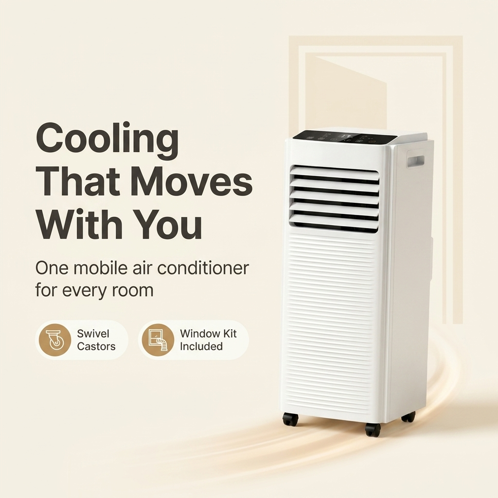Portable 7000 BTU Air Conditioner Unit with Dehumidifier & 24H Timer