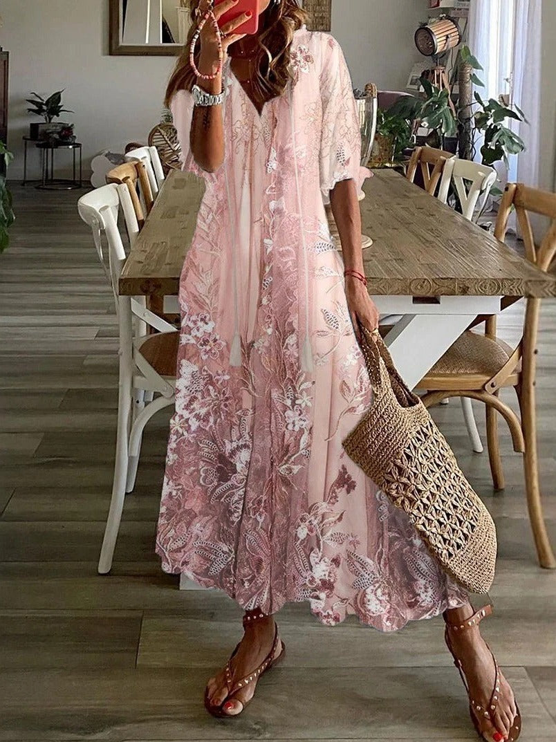 Women's Floral Maxi Casual Summer Dress