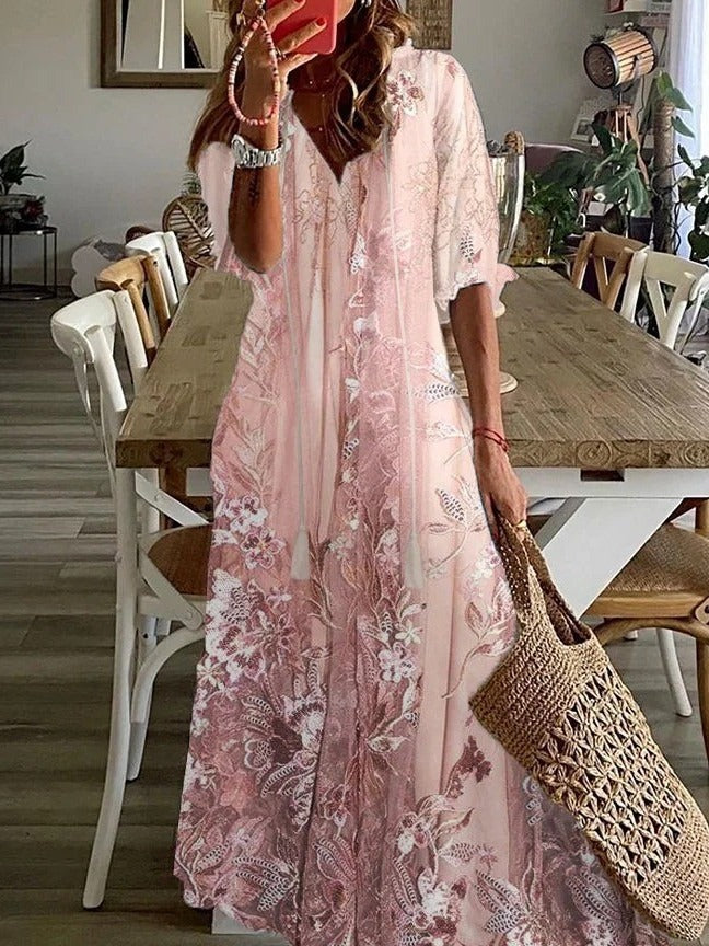 Women's Floral Maxi Casual Summer Dress