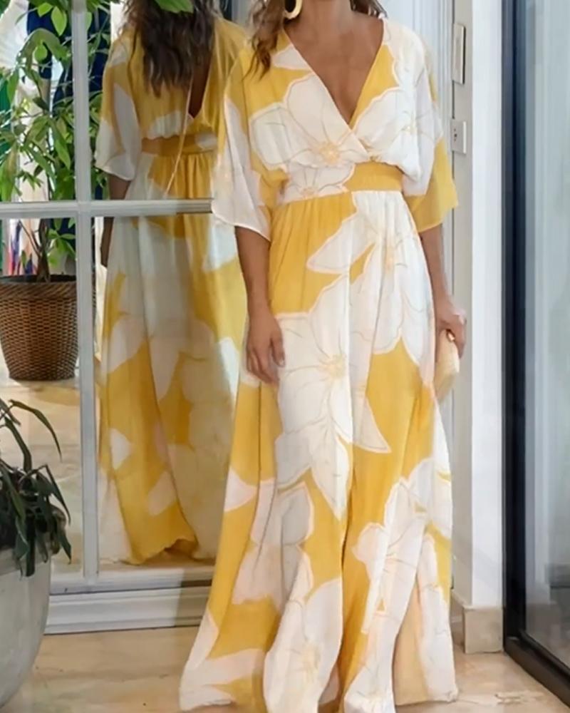 Women's Floral Midi Dress Harmony Design