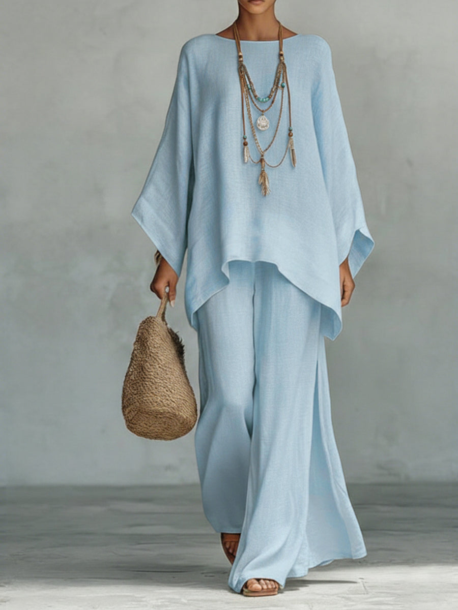 Women's Two-Piece Set Oversized Long Sleeve Top & Pants Casual Outfit