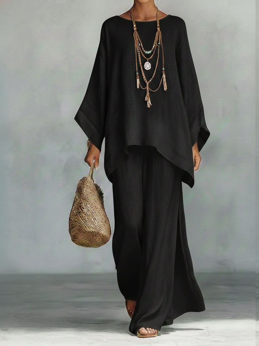 Women's Two-Piece Set Oversized Long Sleeve Top & Pants Casual Outfit