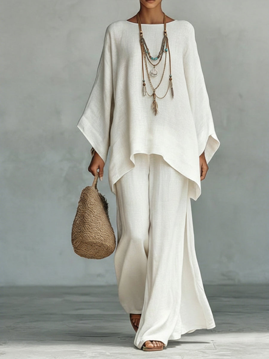 Women's Two-Piece Set Oversized Long Sleeve Top & Pants Casual Outfit