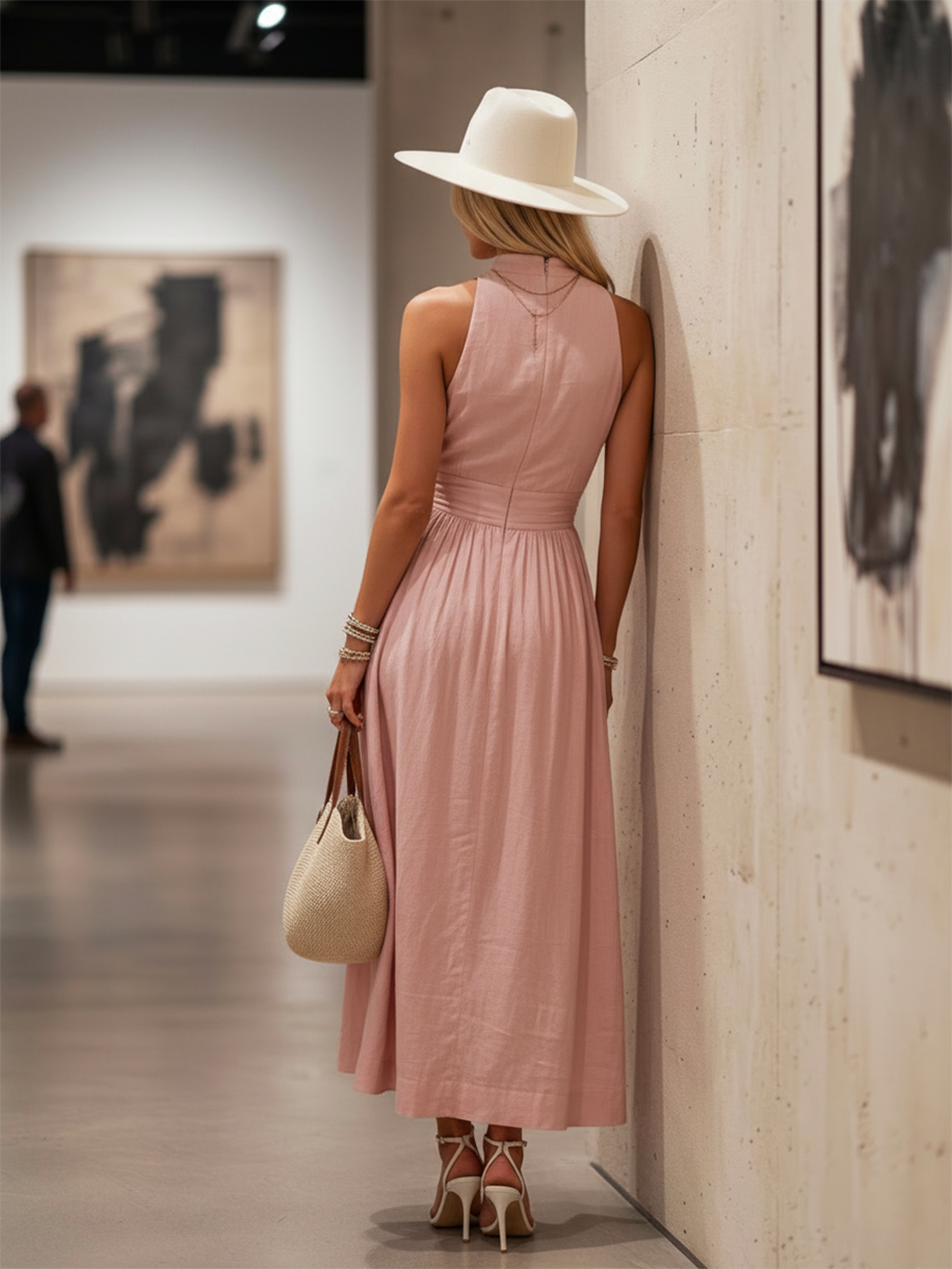 Women's Maxi Dress Halter Neck Long Length Casual