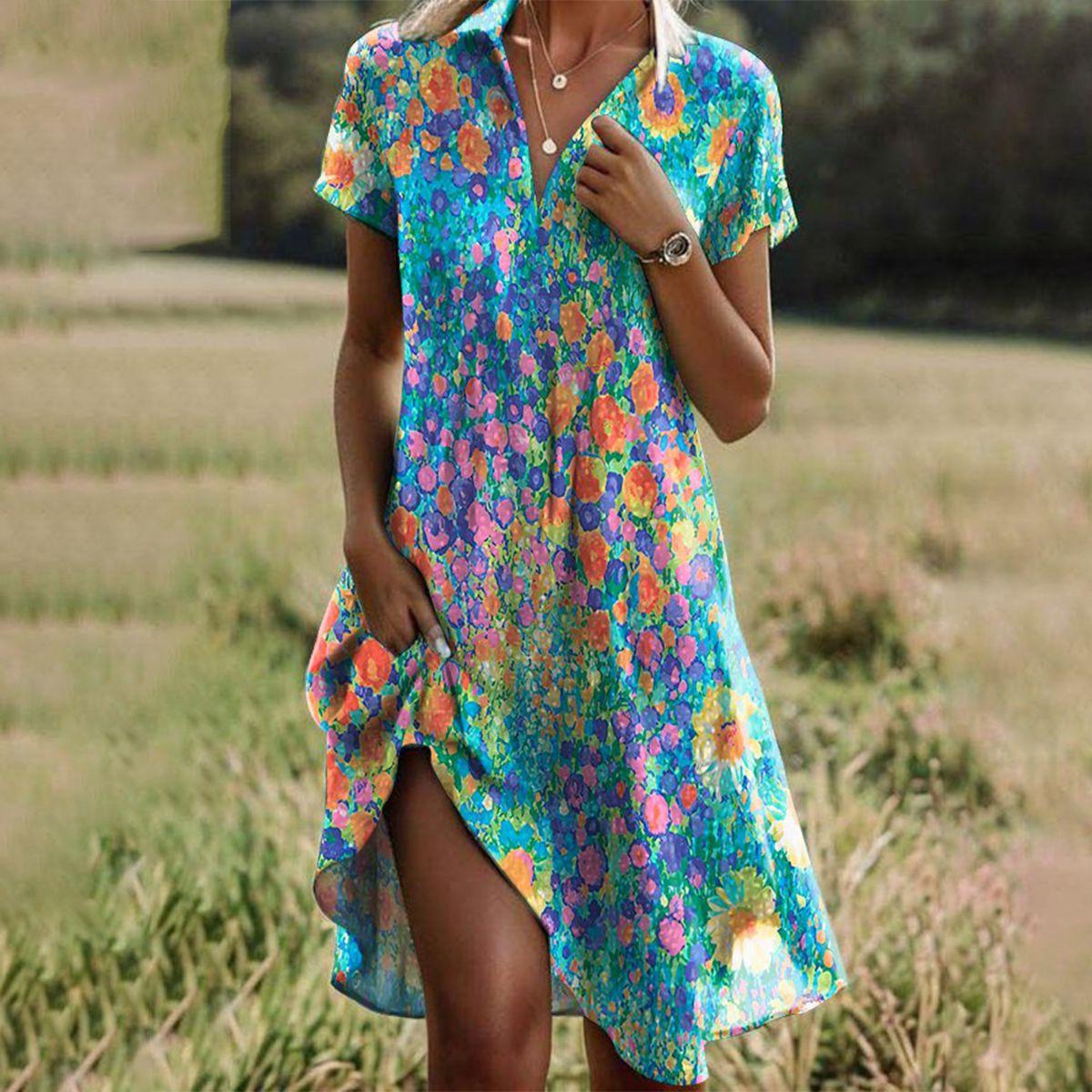 Women's Boho Chic Summer Dress | Sleeveless, Floral, Midi Length