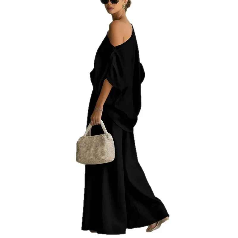 Women's Two Piece Set Off Shoulder Long Sleeve Casual Outfit